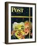 "Witch's Mask," Saturday Evening Post Cover, October 31, 1942-Charles Kaiser-Framed Premium Giclee Print