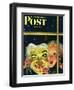 "Witch's Mask," Saturday Evening Post Cover, October 31, 1942-Charles Kaiser-Framed Giclee Print