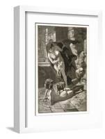 Witch Sacrifices a Child over Her Client-Martin Van Maele-Framed Photographic Print