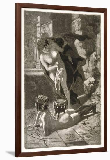 Witch Sacrifices a Child over Her Client-Martin Van Maele-Framed Photographic Print