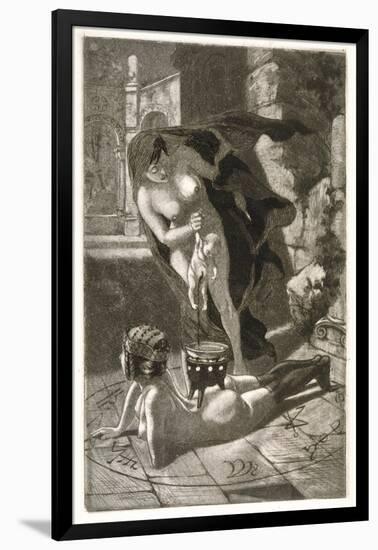 Witch Sacrifices a Child over Her Client-Martin Van Maele-Framed Photographic Print