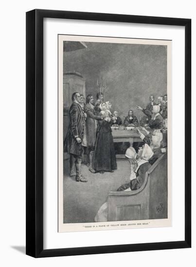 Witch Trial in Massachusetts, The Accusing Girls Point at the Victim-Howard Pyle-Framed Art Print