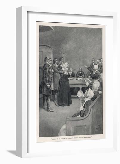 Witch Trial in Massachusetts, The Accusing Girls Point at the Victim-Howard Pyle-Framed Art Print