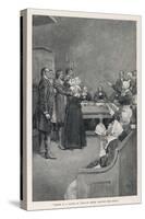 Witch Trial in Massachusetts, The Accusing Girls Point at the Victim-Howard Pyle-Stretched Canvas