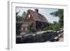 Witch Trials Memorial, Salem, MA. Each Stone Inscribed with name of a Victim (house From 1600s)-null-Framed Photographic Print