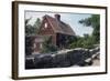 Witch Trials Memorial, Salem, MA. Each Stone Inscribed with name of a Victim (house From 1600s)-null-Framed Photographic Print