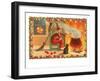 Witch with Halloween in Steam-null-Framed Art Print