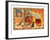 Witch with Halloween in Steam-null-Framed Art Print