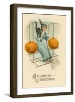 Witch with Steering Wheel-null-Framed Art Print