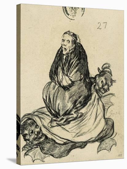 Witch-Francisco de Goya-Stretched Canvas