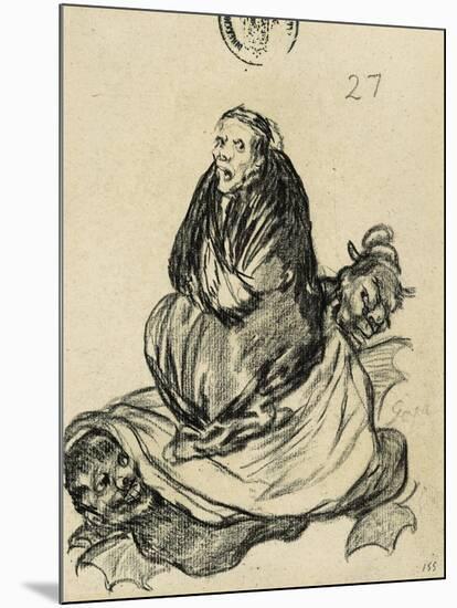 Witch-Francisco de Goya-Mounted Art Print