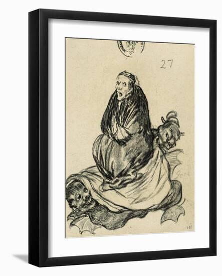 Witch-Francisco de Goya-Framed Art Print