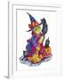 Witchcat with Broom-Bill Bell-Framed Giclee Print