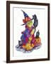 Witchcat with Broom-Bill Bell-Framed Giclee Print