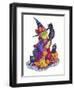 Witchcat with Broom-Bill Bell-Framed Giclee Print