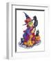Witchcat with Broom-Bill Bell-Framed Giclee Print