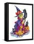 Witchcat with Broom-Bill Bell-Framed Stretched Canvas