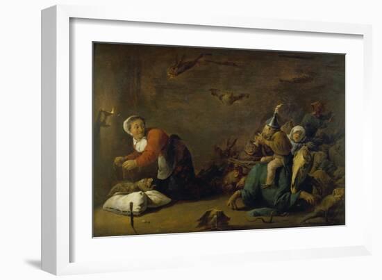 Witchcraft. Wood, 30 X 45 Cm-David Teniers the Younger-Framed Giclee Print