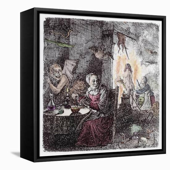 Witches Assisted by Demons Prepare for the Sabbat-null-Framed Stretched Canvas