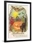 Witches, Bats Owl, Cat, Jack O'Lantern-null-Framed Art Print