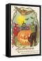 Witches, Bats Owl, Cat, Jack O'Lantern-null-Framed Stretched Canvas