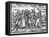 Witches dancing with the Devil-Italian School-Framed Stretched Canvas
