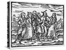 Witches dancing with the Devil-Italian School-Stretched Canvas