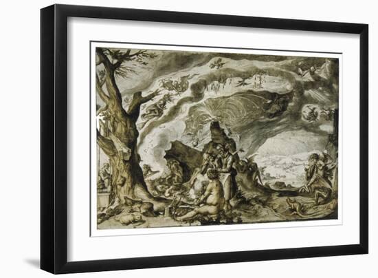 Witches Enjoy a Mountain-Top Orgy on Walpurgisnacht-Jakob De Gheyn-Framed Art Print