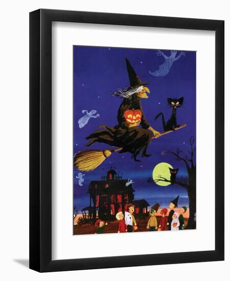 Witches Flight - Child Life, October 1953-null-Framed Premium Giclee Print