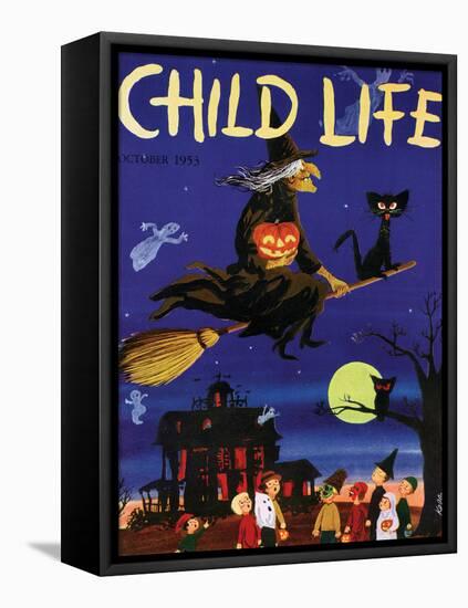 Witches Flight - Child Life, October 1953-null-Framed Stretched Canvas