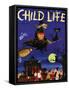 Witches Flight - Child Life, October 1953-null-Framed Stretched Canvas