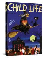 Witches Flight - Child Life, October 1953-null-Stretched Canvas
