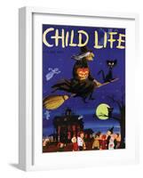 Witches Flight - Child Life, October 1953-null-Framed Premium Giclee Print