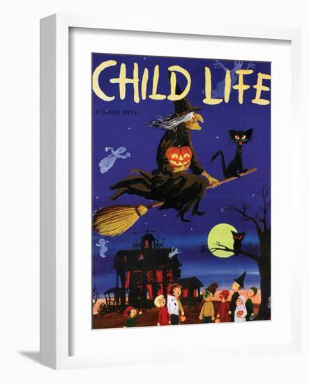 Witches Flight - Child Life, October 1953-null-Framed Premium Giclee Print