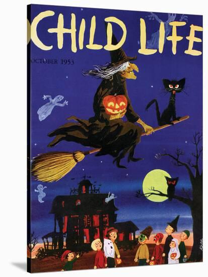 Witches Flight - Child Life, October 1953-null-Stretched Canvas