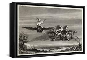 Witches Fly to the Sabbat Mounted on Owls Horses Living or Horses Skeletal-Seigneurgens-Framed Stretched Canvas