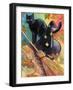 Witches Hat and Black Cat Halloween-sylvia pimental-Framed Art Print