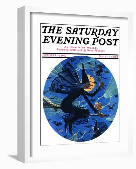 "Witches Night Out," Saturday Evening Post Cover, October 29, 1927-Eugene Iverd-Framed Giclee Print