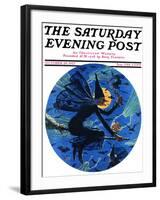 "Witches Night Out," Saturday Evening Post Cover, October 29, 1927-Eugene Iverd-Framed Giclee Print