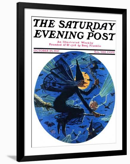 "Witches Night Out," Saturday Evening Post Cover, October 29, 1927-Eugene Iverd-Framed Giclee Print