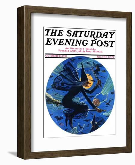 "Witches Night Out," Saturday Evening Post Cover, October 29, 1927-Eugene Iverd-Framed Giclee Print