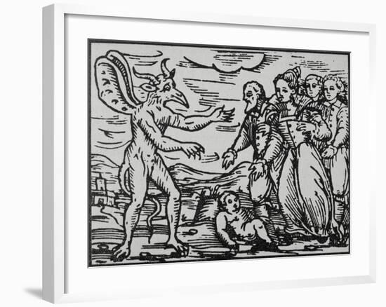 Witches Presenting Baby to Satan-null-Framed Giclee Print