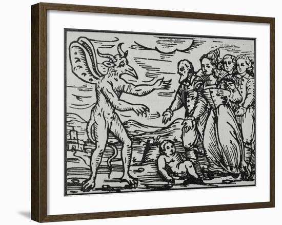 Witches Presenting Baby to Satan-null-Framed Giclee Print