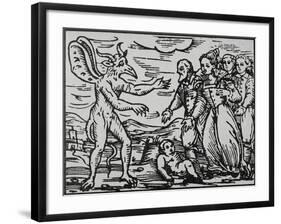 Witches Presenting Baby to Satan-null-Framed Giclee Print