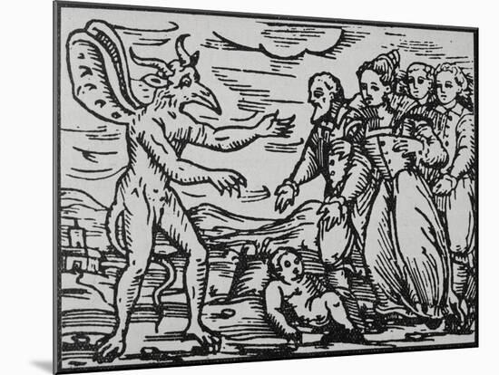 Witches Presenting Baby to Satan-null-Mounted Giclee Print