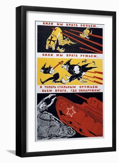 With a Spear Our Foe Is Done.., 1941-Kukryniksy-Framed Giclee Print