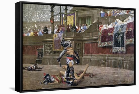 With a Turned Thumb, (Pollice Vers), 1872-Jean-Leon Gerome-Framed Stretched Canvas