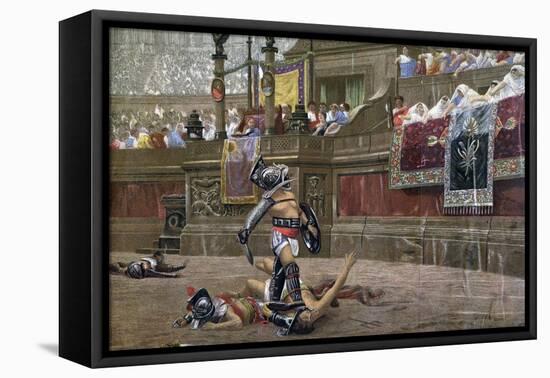 With a Turned Thumb, (Pollice Vers), 1872-Jean-Leon Gerome-Framed Stretched Canvas