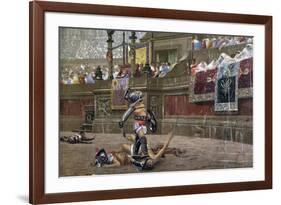 With a Turned Thumb, (Pollice Vers), 1872-Jean-Leon Gerome-Framed Giclee Print