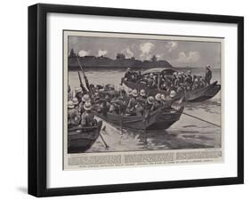 With Admiral Seymour's Relief Column, Crossing the River on Junks to Attack a Chinese Arsenal-Gordon Frederick Browne-Framed Giclee Print